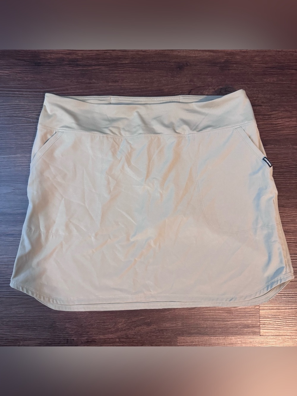 Patagonia Tech Fishing Skort Womens XL Tan Hiking Travel Skirt Lined 82150